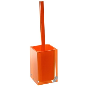 Toilet Brush Orange Decorative Square Toilet Brush Holder Gedy RA33-67
